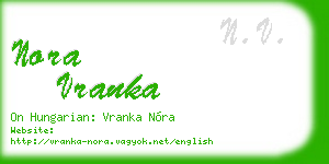 nora vranka business card